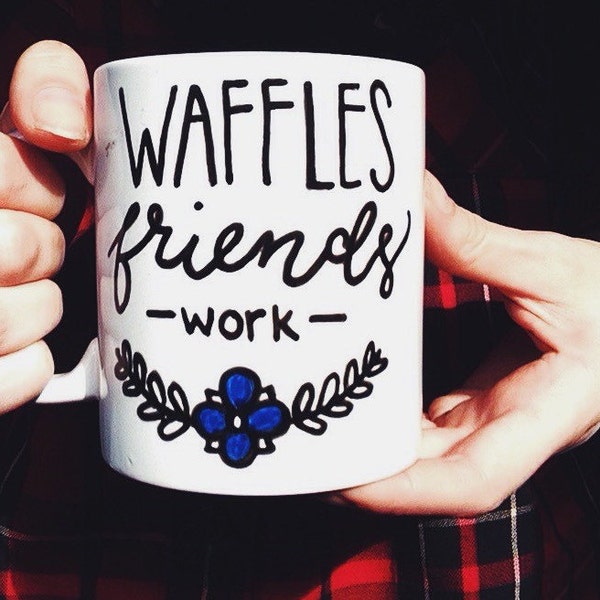 Waffles Friends Work Coffee Mug