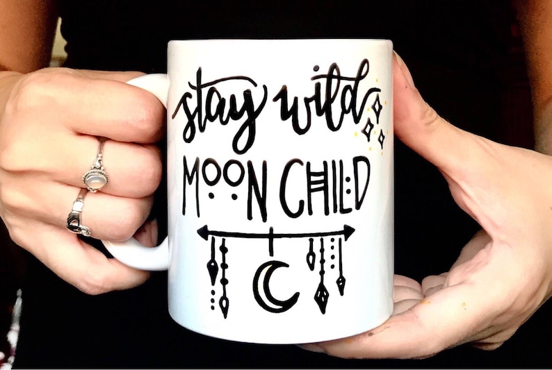 Stay Wild Moon Child gypsy witchy mug, gypsy soul, boho mug, goth mug, witchy gift, gift for her, boho decor, Wiccan decor, Christmas Gift image 1