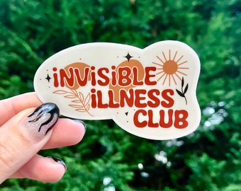 Invisible Illness Club Sticker, Spoonie Sticker, Chronic Illness Gift, EDS Gift, Disability Awareness Decal, Waterproof Vinyl Sticker