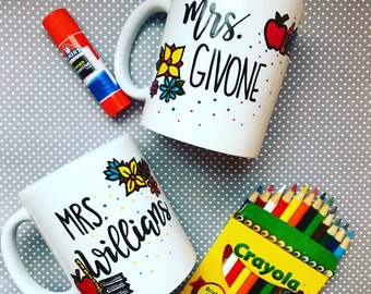 Custom Teacher Back to School mug, Teacher Gift, Personalized Teacher Gift