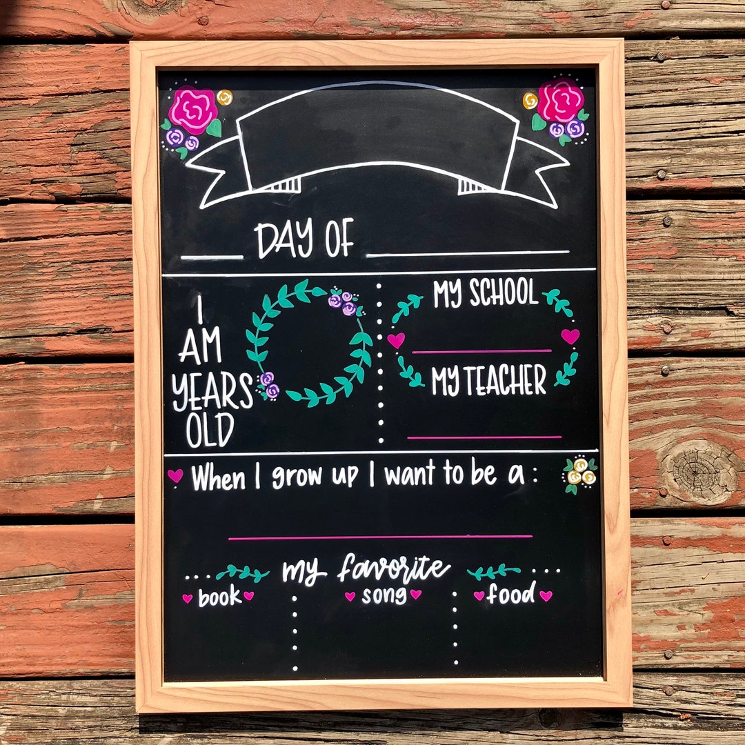 First Day of School Chalkboard, Kindergarten, Personalized School Board, 1st Day of School, Back ...