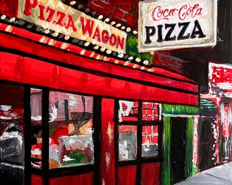 Pizza Wagon Bay Ridge Brooklyn Pizzeria New York City Scheibe Kunstdruck