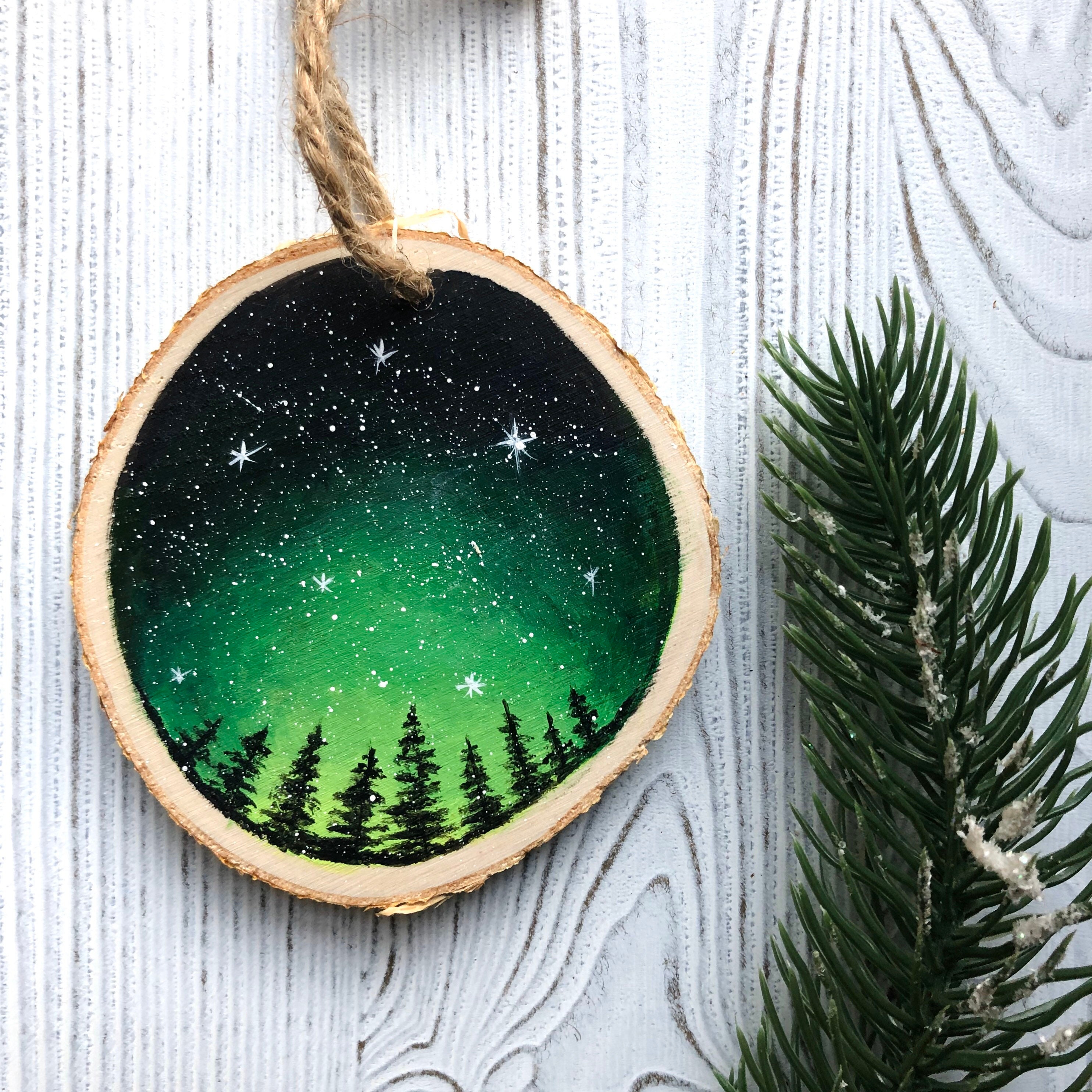 Sparkly Star Wood Slice Ornaments - Kids Craft Room
