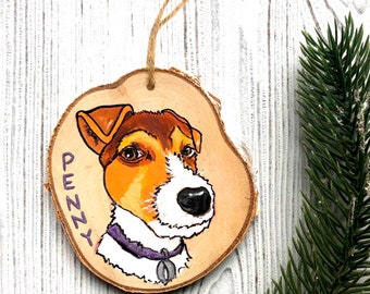 Pet Memorial Gift Custom Dog Ornament Hand Painted Dog Portrait Dog Lover Gift Personalized Christmas Ornament