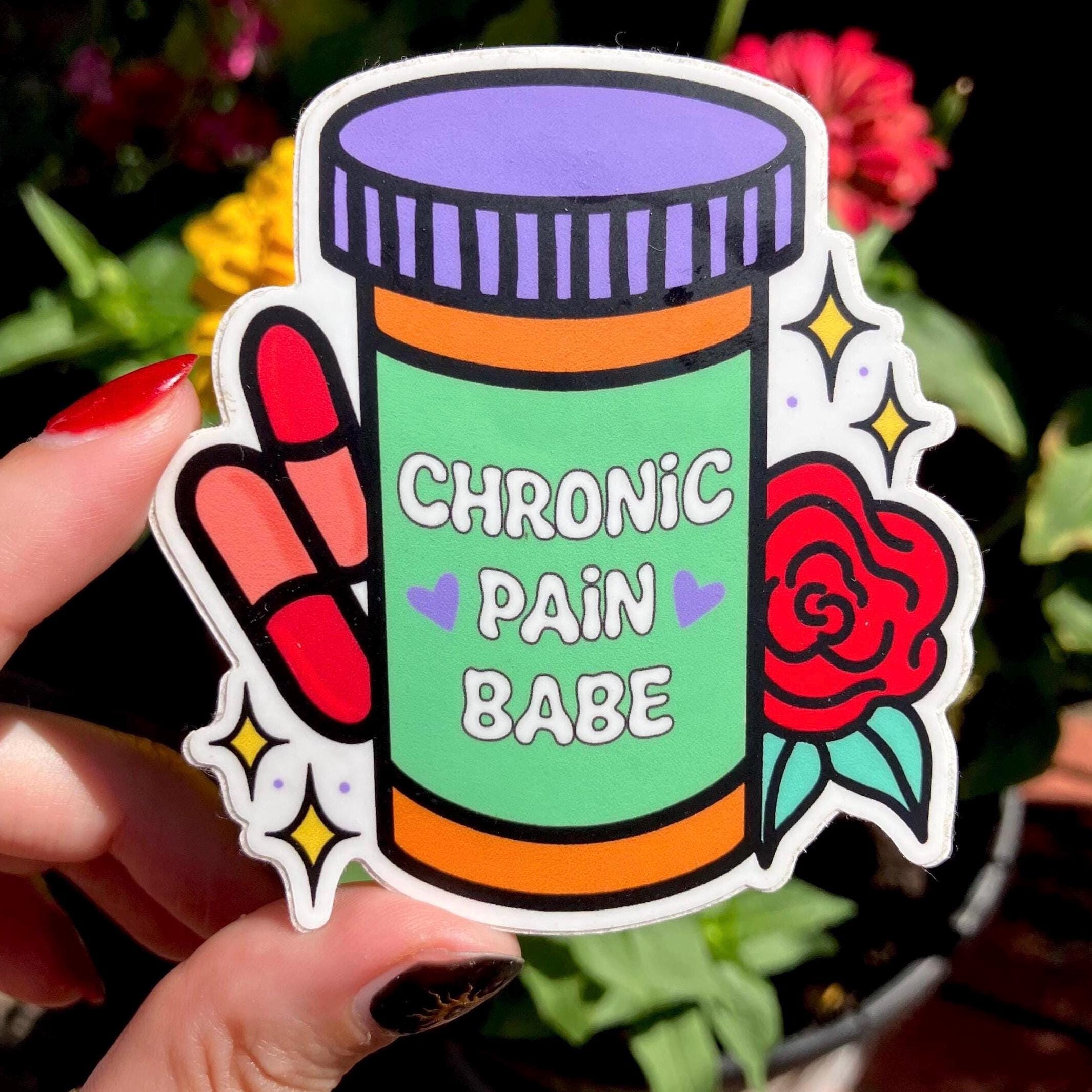 Chronic Pain Babe Sticker | Spoonie Invisible Illness Waterproof Decal ...