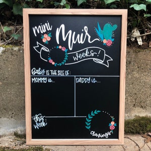 Pregnancy Tracker Chalkboard Bump Update, Personalized Pregnancy Diary, Pregnancy Photo Prop, Baby On The Way, Pregnancy Journal