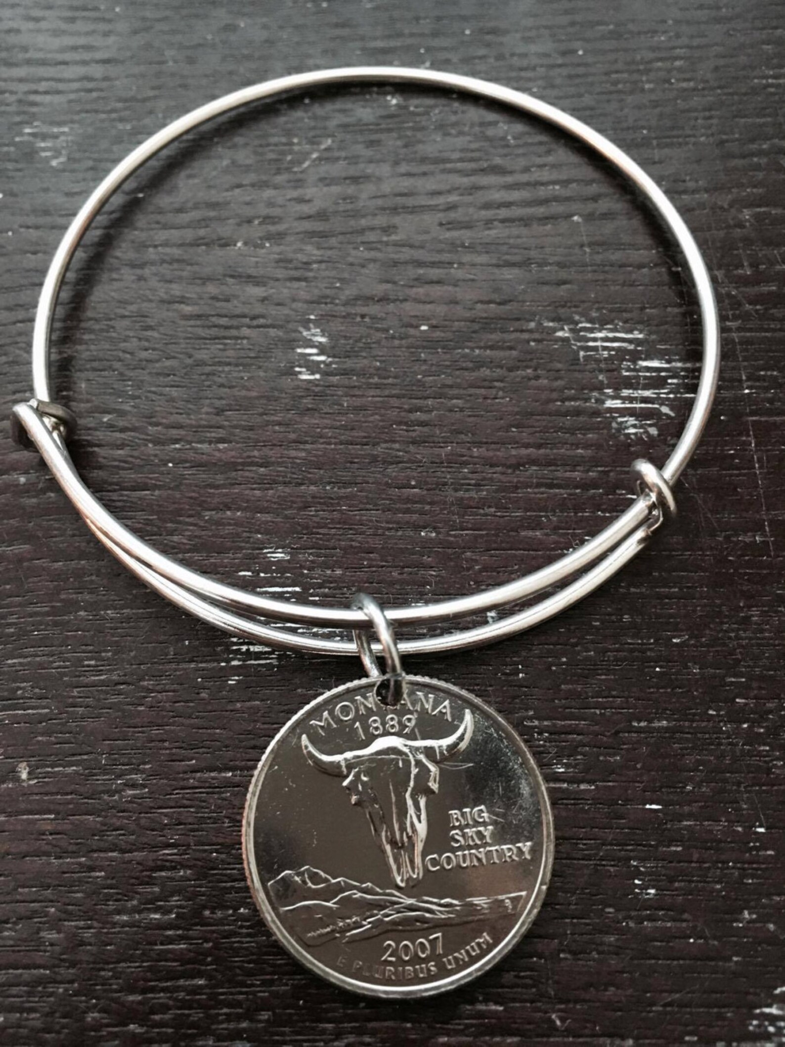 Montana State Quarter Expandable Wire Bangle Bracelet - Etsy