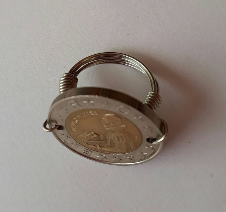 Portugal 100 escudos wire wrapped ring
