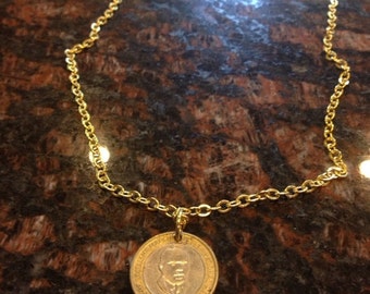 Jamaica 20 dollars coin necklace