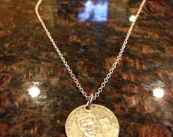 Ecuador 25 centavos coin necklace