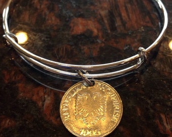 Albania 5 leke expandable style wire bangle bracelet