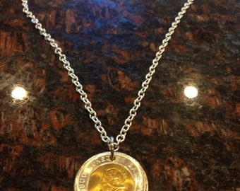 Panama 1 Balboa coin necklace