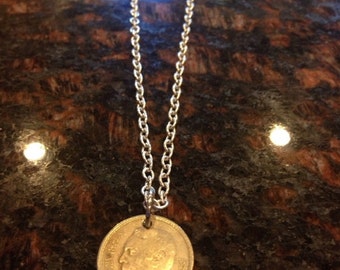 Morocco Half dirham coin necklace