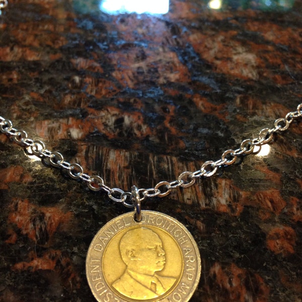 Kenya 20 Shillings coin necklace
