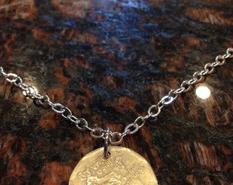 India 2 rupees coin necklace