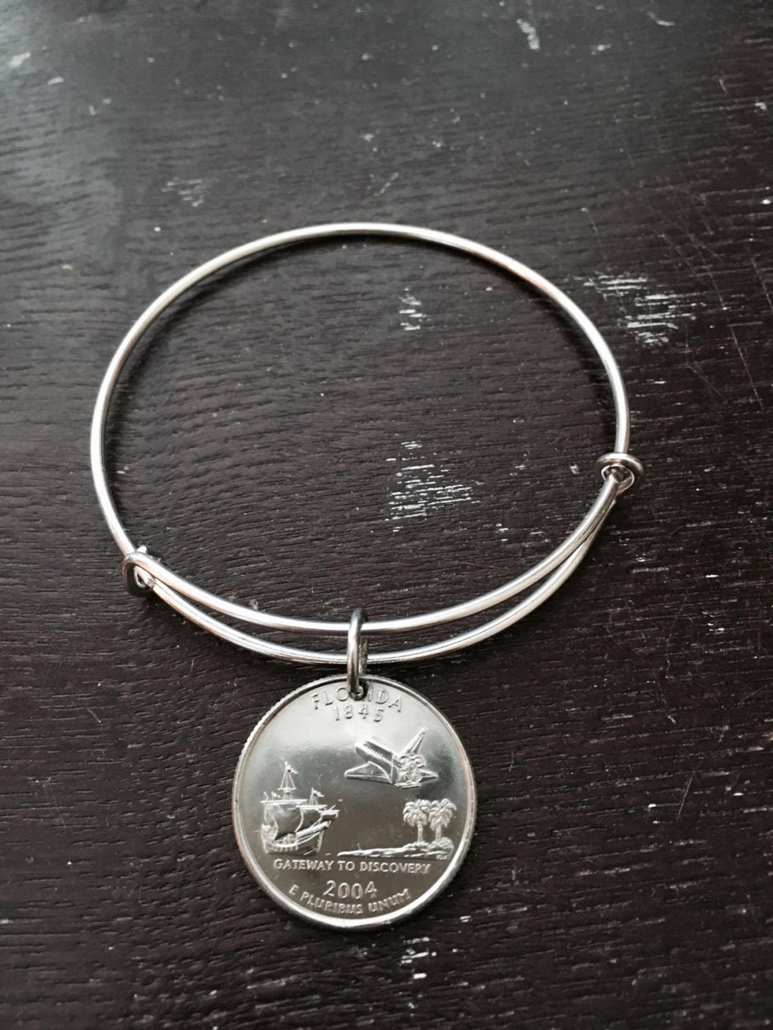 Florida State Quarter Expandable Style Wire Bangle Bracelet - Etsy