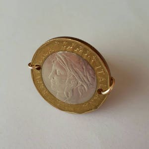 Italy 1000 lira wire wrapped ring