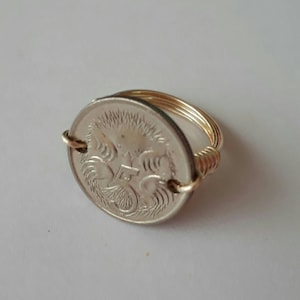 Australia 5 cents wire wrapped ring