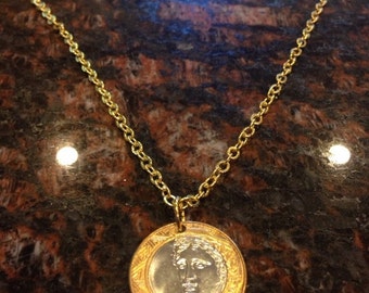 Brazil 1 real bi metal coin necklace