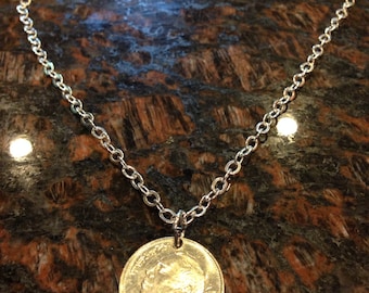 Morocco 1 dirham coin necklace