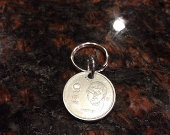 Mexico 10 pesos coin keychain
