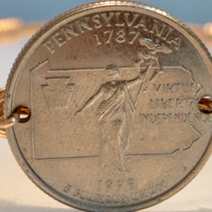 Pennsylvania state quarter wire bangle bracelet