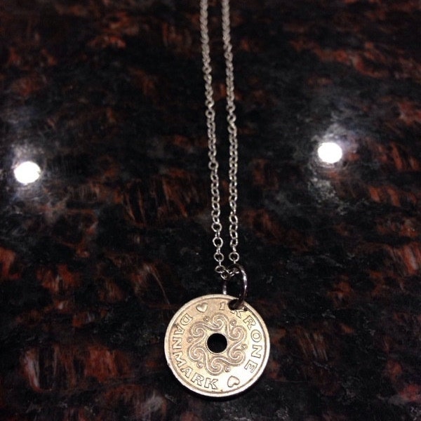 Denmark 1 Krone Coin Necklace