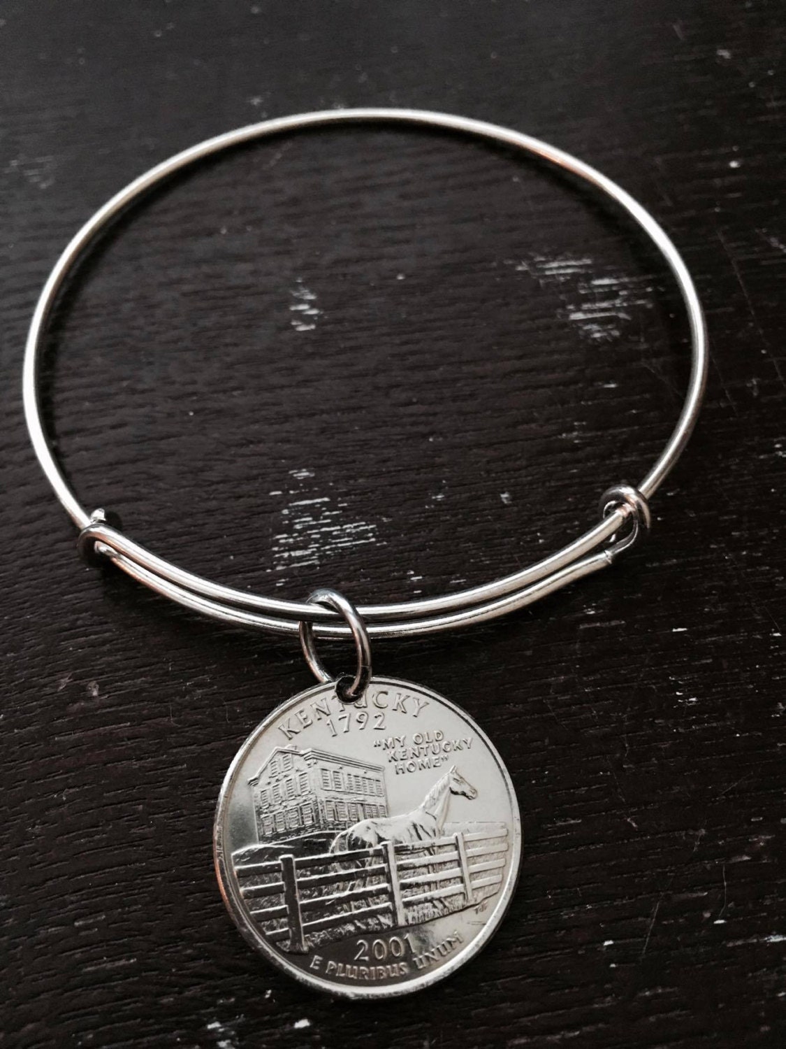 Kentucky State Quarter Expandable Wire Bangle Bracelet - Etsy