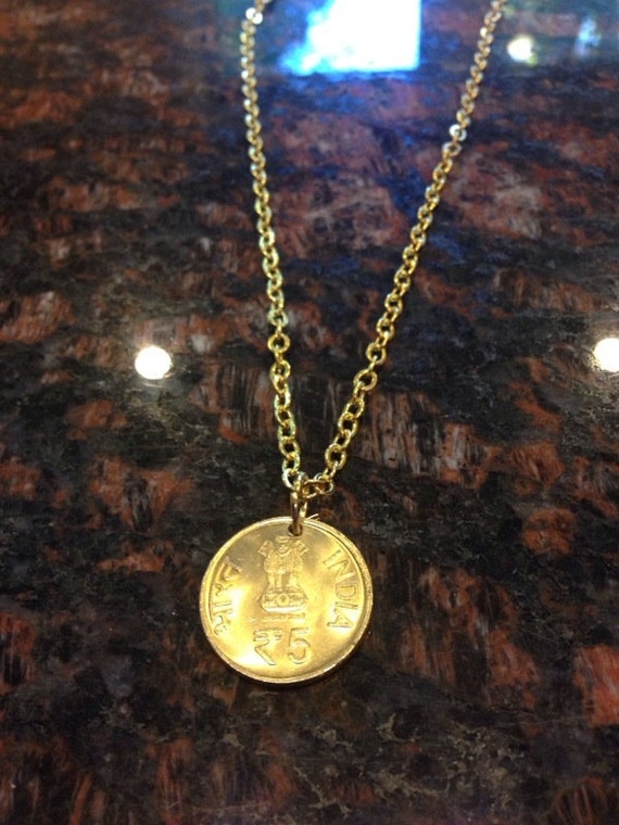 India 5 Rupees Coin Necklace - Etsy India
