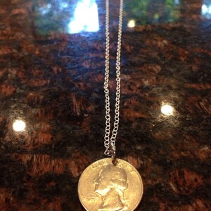 USA quarter coin necklace