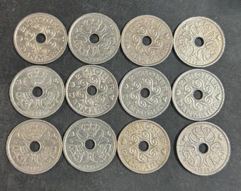 12 Denmark 2 Kroner Coins- 12 x 2 DKK Uncommon Danish Coins