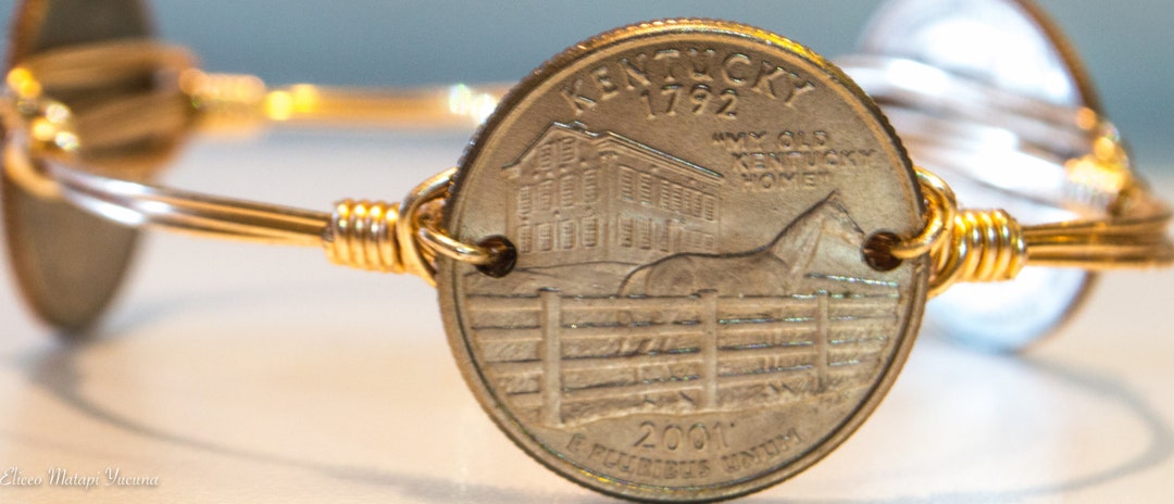 Kentucky State Quarter Wire Bangle Bracelet. - Etsy