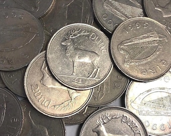 Irish Pound 1 Punt Red Deer (1990-2000 type) Ireland EIRE Stag coins