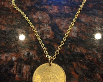 Greece 50 Drachma coin necklace
