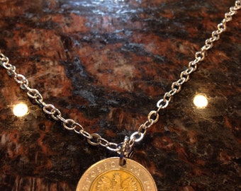 Poland 5 zloty coin necklace