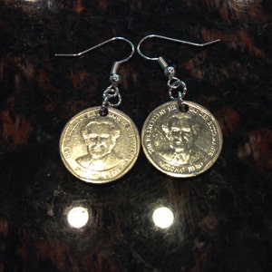 Jamaica 1 dollar coin earrings