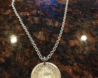 Costa Rica 10 colones coin necklace