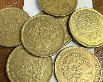 ALEXANDER THE GREAT Greece 100 Drachmes, Greek Drachma Coin (1990-2000 type)