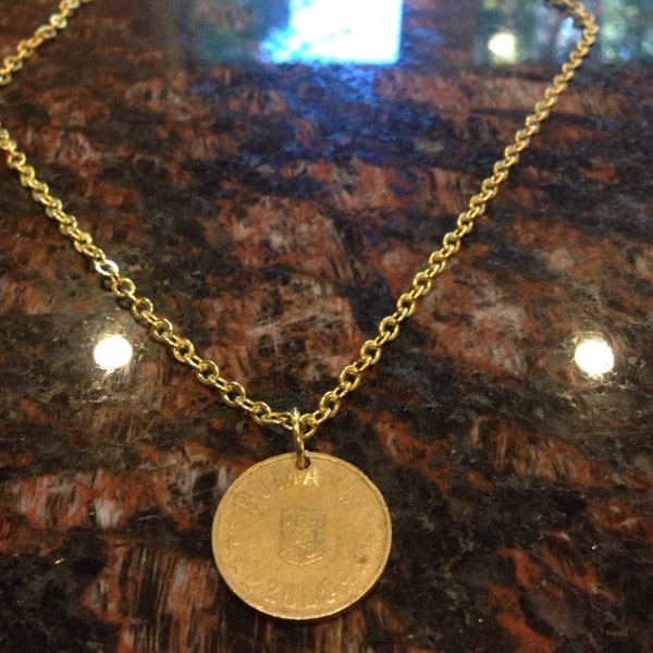 Romania 50 Bani coin necklace