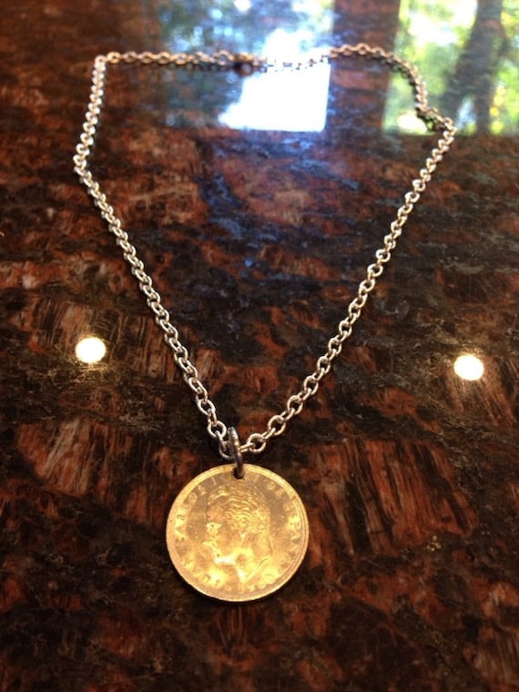 Spain Pesetas Coin Necklace