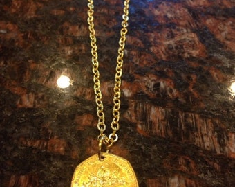 Haiti 1 gourde coin necklace