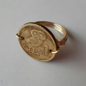 Greece 1 drachma wire wrapped ring