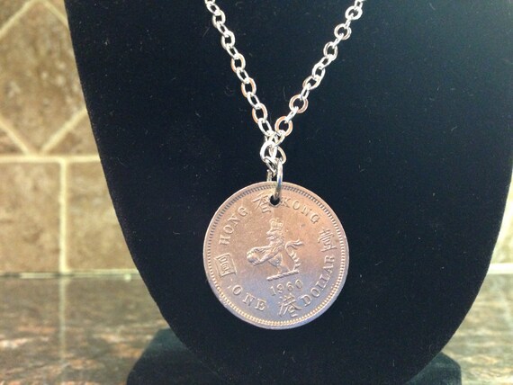 Hong Kong dollar coin necklace