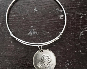 Kansas state quarter expandable wire bangle bracelet