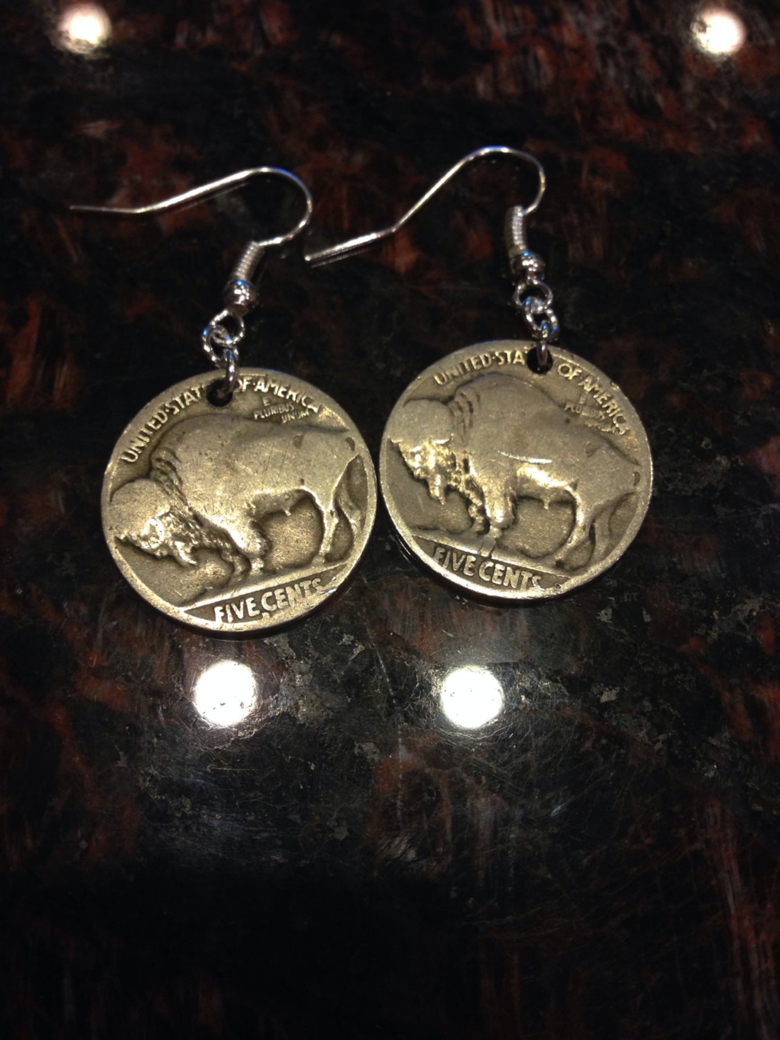 Buffalo Nickel Earrings Featuring the Buffalo Etsy