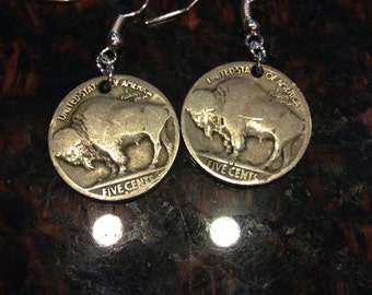 Buffalo Nickel Earrings- Featuring the Buffalo