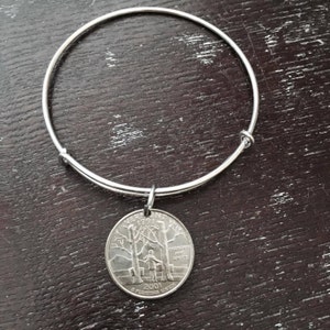Vermont state quarter expandable wire bangle bracelet