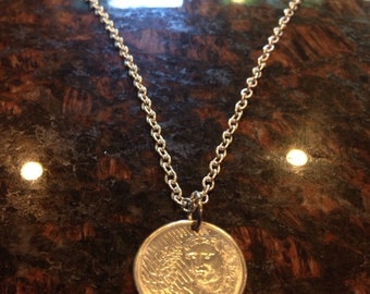 Brazil 1 real coin necklace