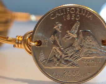 California state quarter wire bangle bracelet