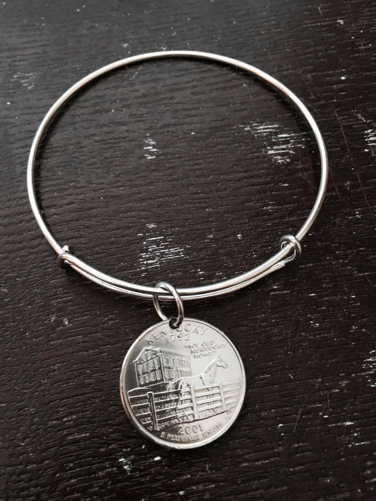 Kentucky State Quarter Expandable Wire Bangle Bracelet - Etsy